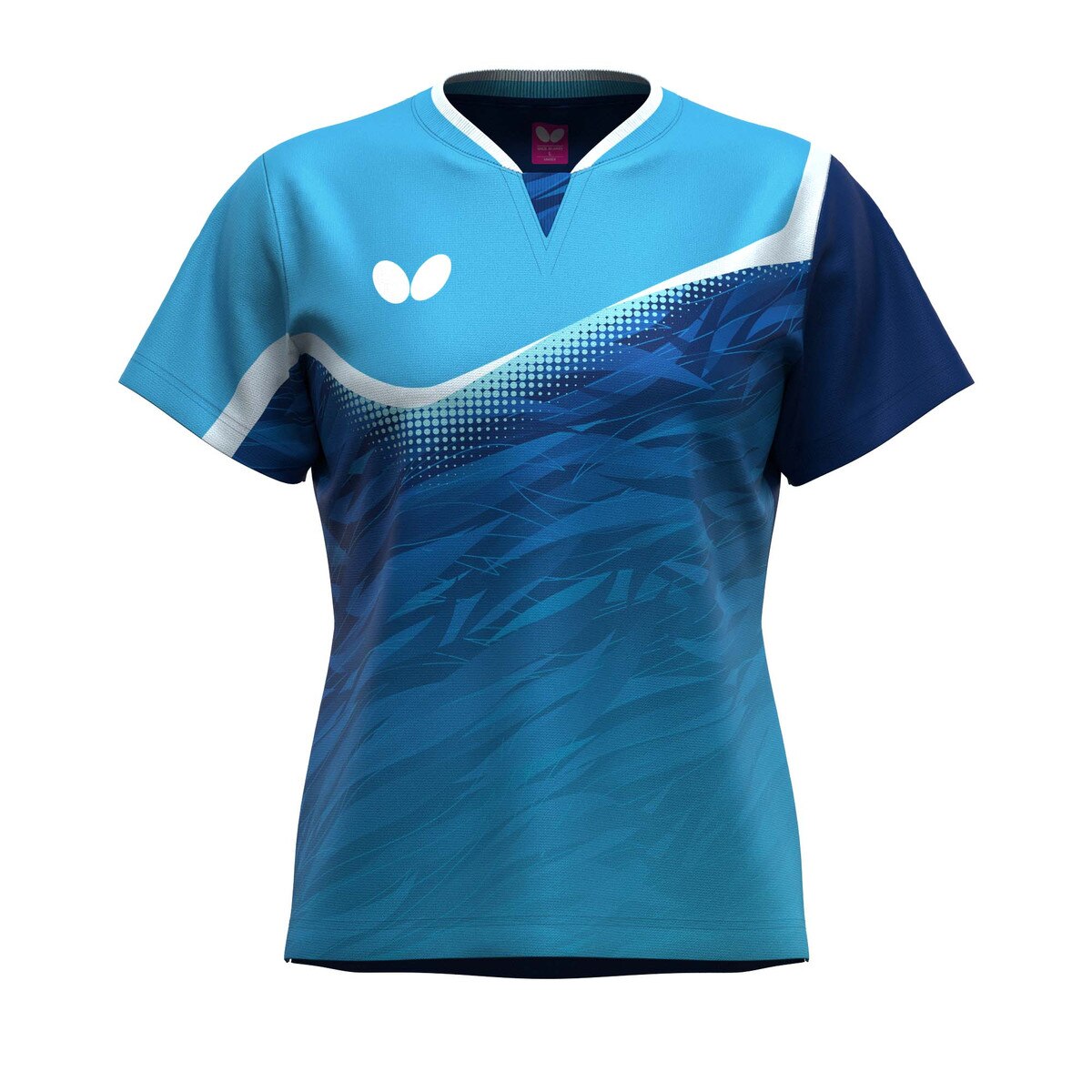 Butterfly Laulie Lady Table Tennis Shirt - Sky-Blue - Front